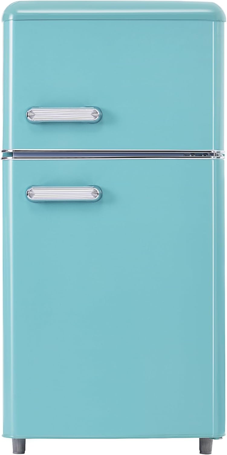 Merax Kühlschrank mit Gefrierfach, Kühl-Gefrierkombination, klein Kühlschrank mit 51L und Gefrierschrank 21L, Leise, LED, Glasablagen, Gemüsefach, Türablagen, für Küche, Wohnzimmer, Büro, Schwarz