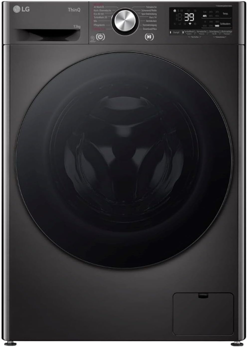 LG F4WV7080, Klasse A, Frontlader-Waschmaschine 8 kg, 1400 U/Min, AI Direct Drive, Wi-Fi, Tiefenreinigung mit Dampf, Große Kapazität, TRIPLE A, Außentür aus Sicherheitsglas, 62 x 60 x 85 cm ꟷ Weiß