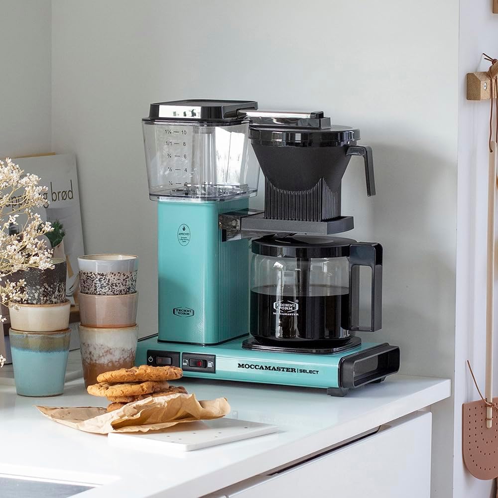 Moccamaster KBG Select, Kaffeemaschine, Retro Kaffeemaschine, Filterkaffee, Off-White, 1.25L