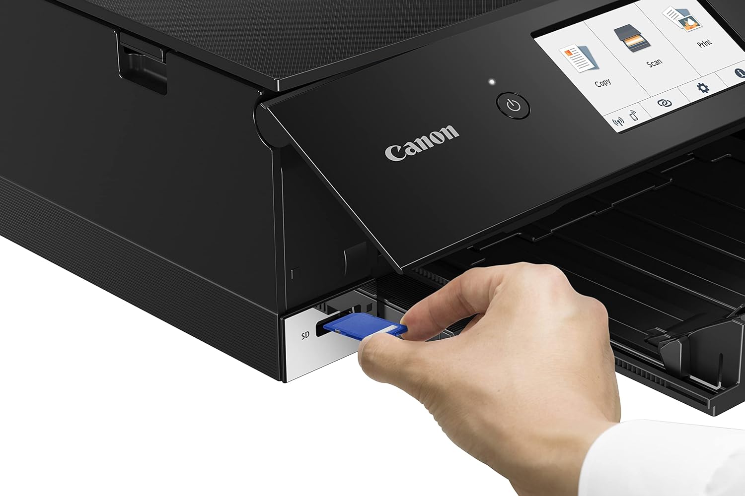 Canon PIXMA TS8750 Multifunktionsdrucker 3in1 (Tintenstrahl,Drucken, Kopieren, Scannen, A4, 10,8 cm Touch LCD, WLAN, Duplexdruck, 2 Papierzuführungen, 2 x 100 Blatt, 6 Separate Tinten) schwarz