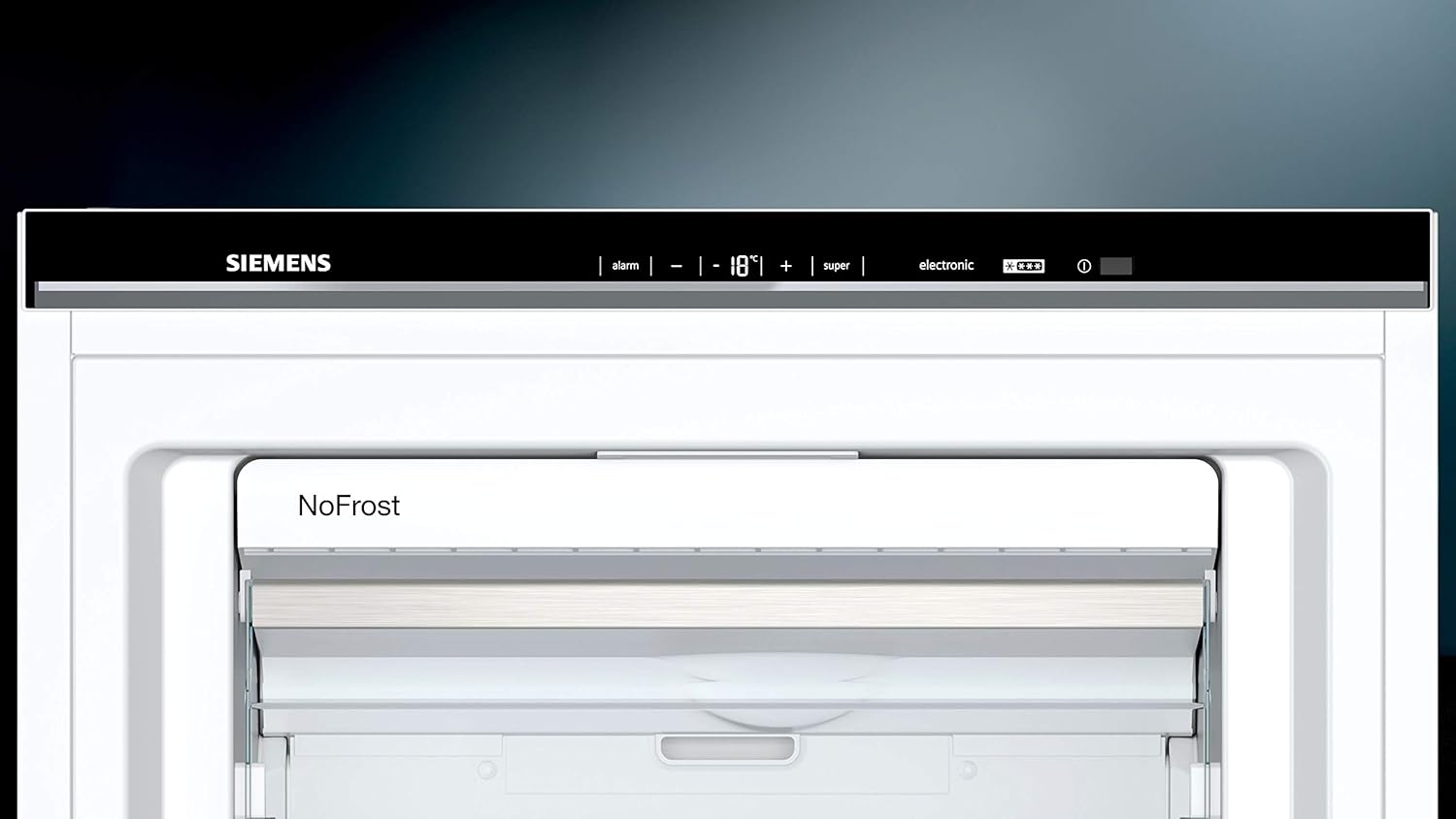 Siemens GS54NAWCV iQ500 Gefrierschrank, 176 x 70 cm, 327 L, noFrost nie wieder abtauen, bigBox Platz für großes Gefriergut, varioZone flexible Glas-und Schubladen, Weiß