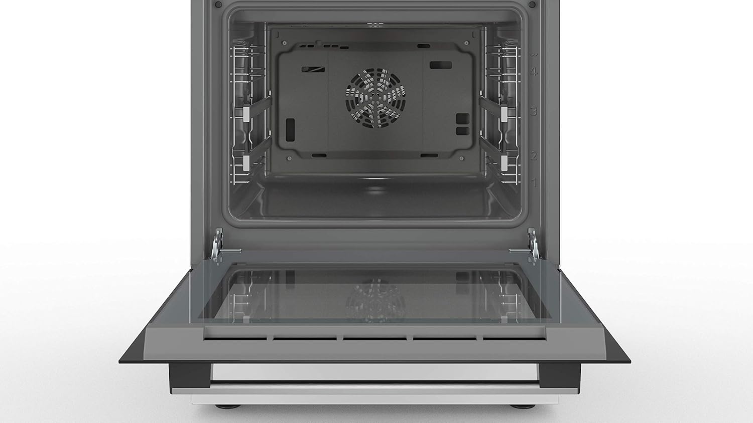 Bosch HKR39C250 Serie 4 Elektro-Standherd, 60 cm breit, EcoClean Direct Reinigungshilfe, 3D Heißluft Backen auf 3 Ebenen, LED-Display-Steuerung, erweiterbare Kochzone für großes Kochgeschirr