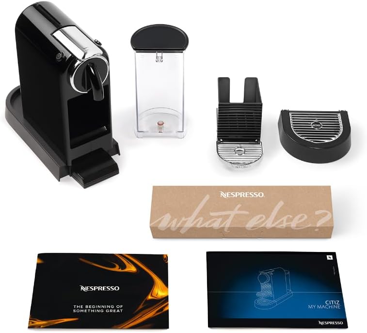 Nespresso De'Longhi EN267.BAE Citiz Kaffeemaschine mit Milchaufschäumer, Energiesparfunktion, 1710W, 1 Liter, 37.2 x 21.8 x 27.7 cm, Schwarz