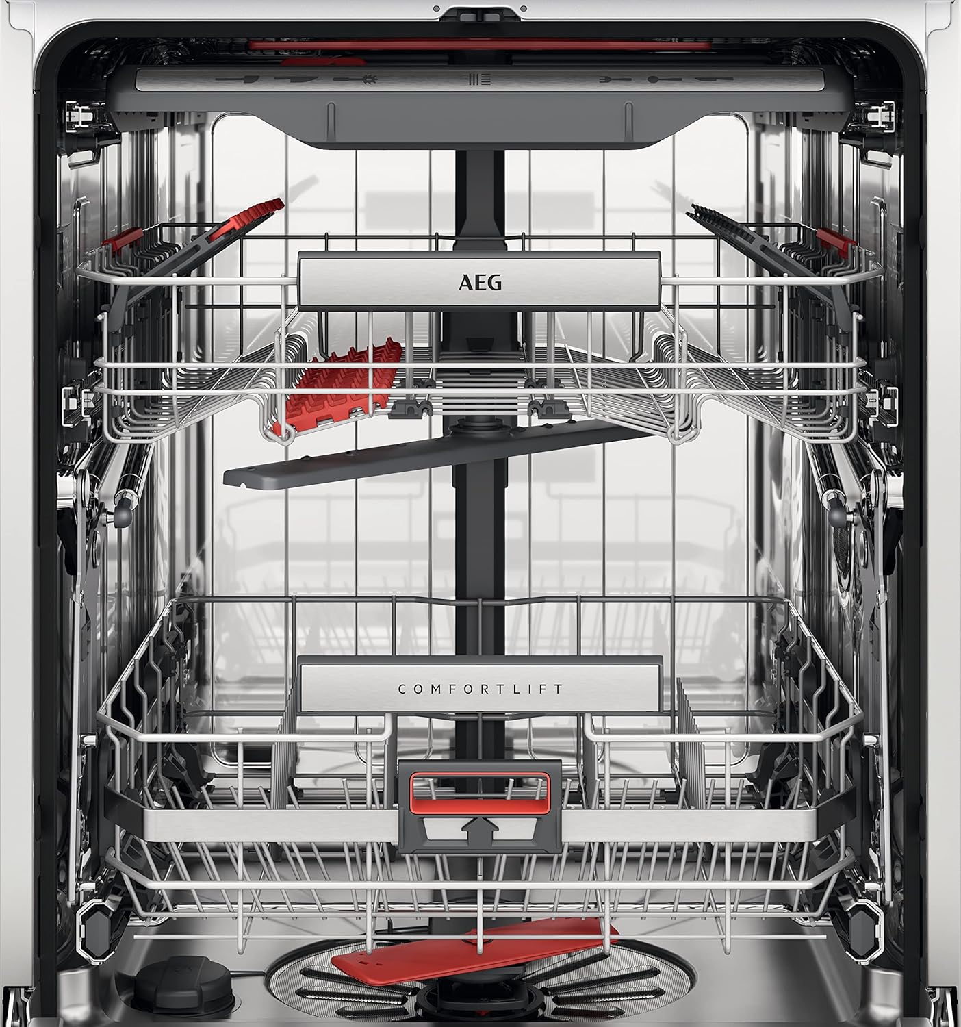 AEG Vollintegrierter Geschirrspüler 60cm, Spülmaschine Serie 7000: mit Glasschutz, Energieklasse A, Besteckschublade, personalisierte Zeit-Steuerung, leise 41dB, ComfortRails, Wasserstopp, FSE7676AP