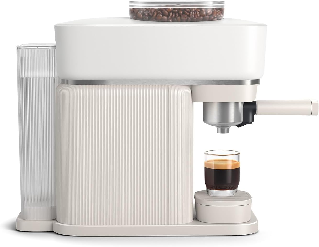 Philips Baristina Espressomaschine - Real Espresso- made simple. Kompakte Kaffeemaschine- Naturweiß mit weißem Siebträger- 16-bar-Pumpendruck- automatisches Mahlwerk- Cafe Crema (BAR300/00)