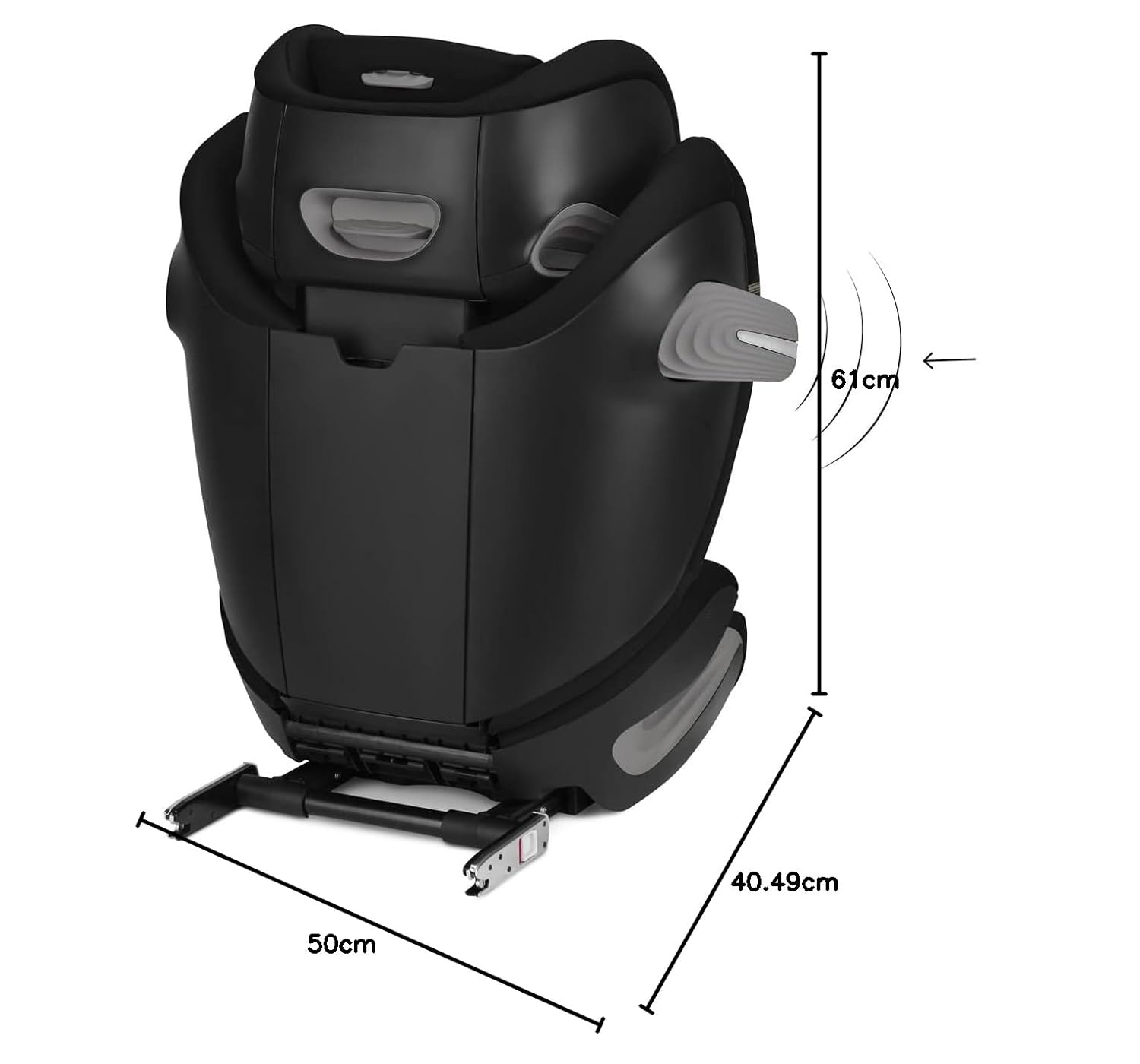CYBEX Gold Kindersitz Solution S2 i-Fix, Für Autos mit und ohne ISOFIX, 100 - 150 cm, Ab ca. 3 bis 12 Jahre (15 - 50 kg), Lava Grey