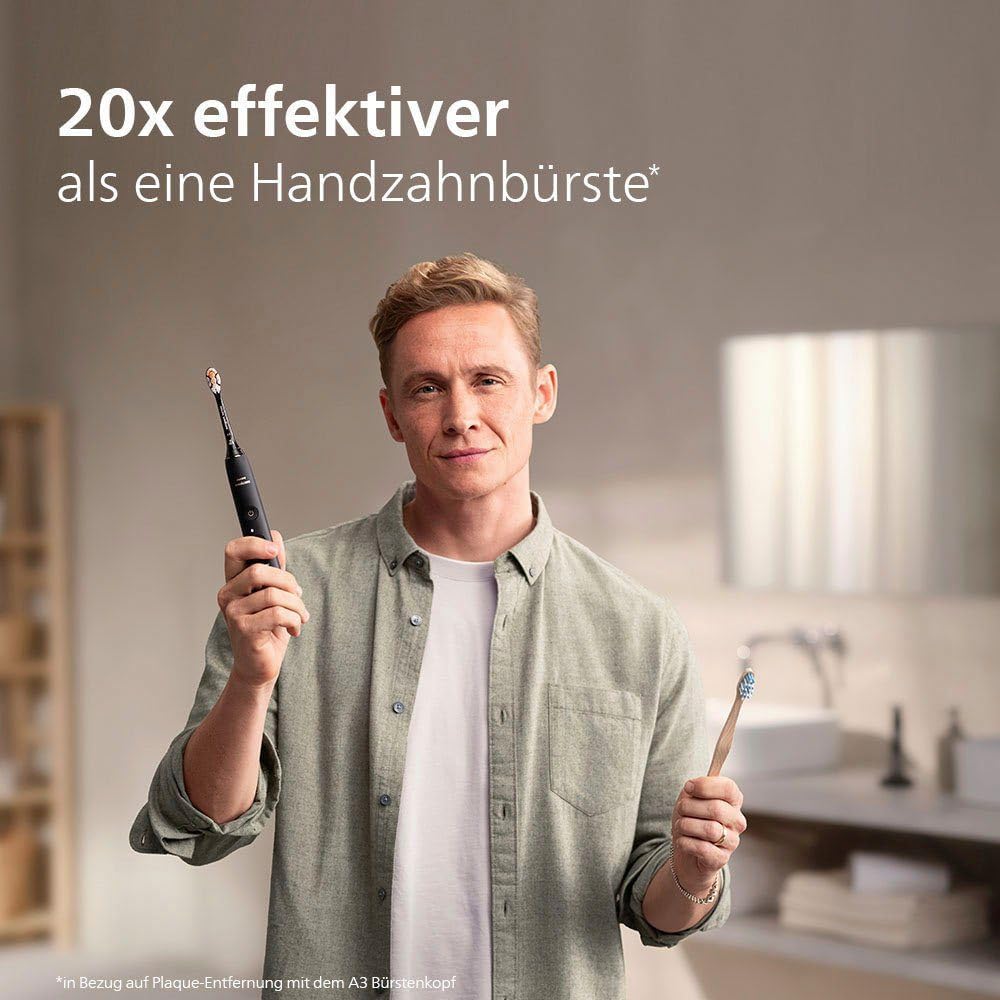 Philips Sonicare DiamondClean Prestige 9900 – Elektrische Zahnbürste mit SenseIQ, A3 Premium-All-in-One-Bürstenkopf und Ladeetui in Mitternachtsblau (Modell HX9992/12)