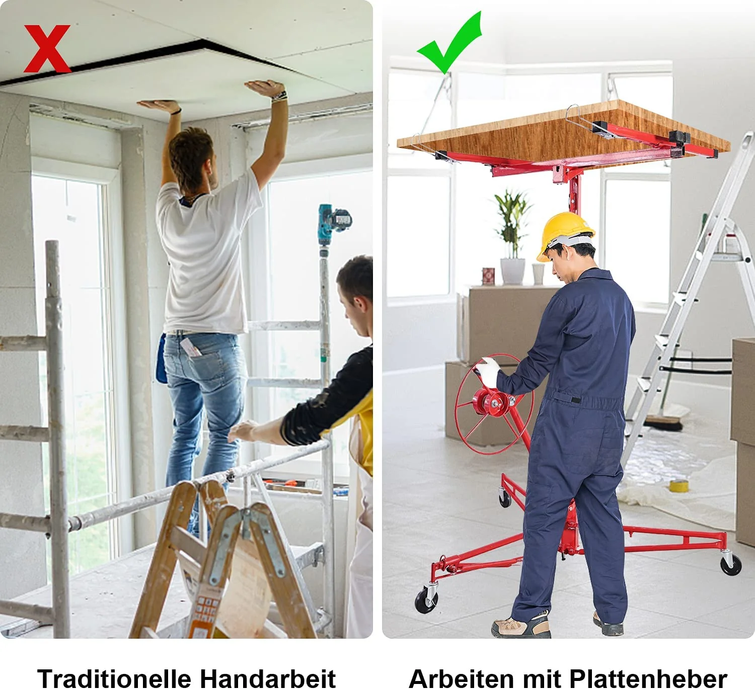 Sonnewelt Plattenheber 68 kg Traglast klappbar hhenverstellbar 140 cm -350 cm