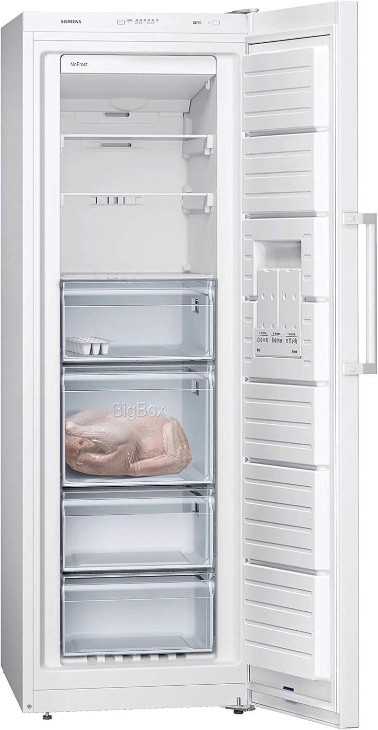 Siemens GS58NDWDP, iQ500 Freistehender Gefrierschrank, 191 x 70 cm, 366 L, noFrost, bigBox, LED-Innenbeleuchtung, superFreezing, varioZone für anpassbaren Gefrierraum, freshSense