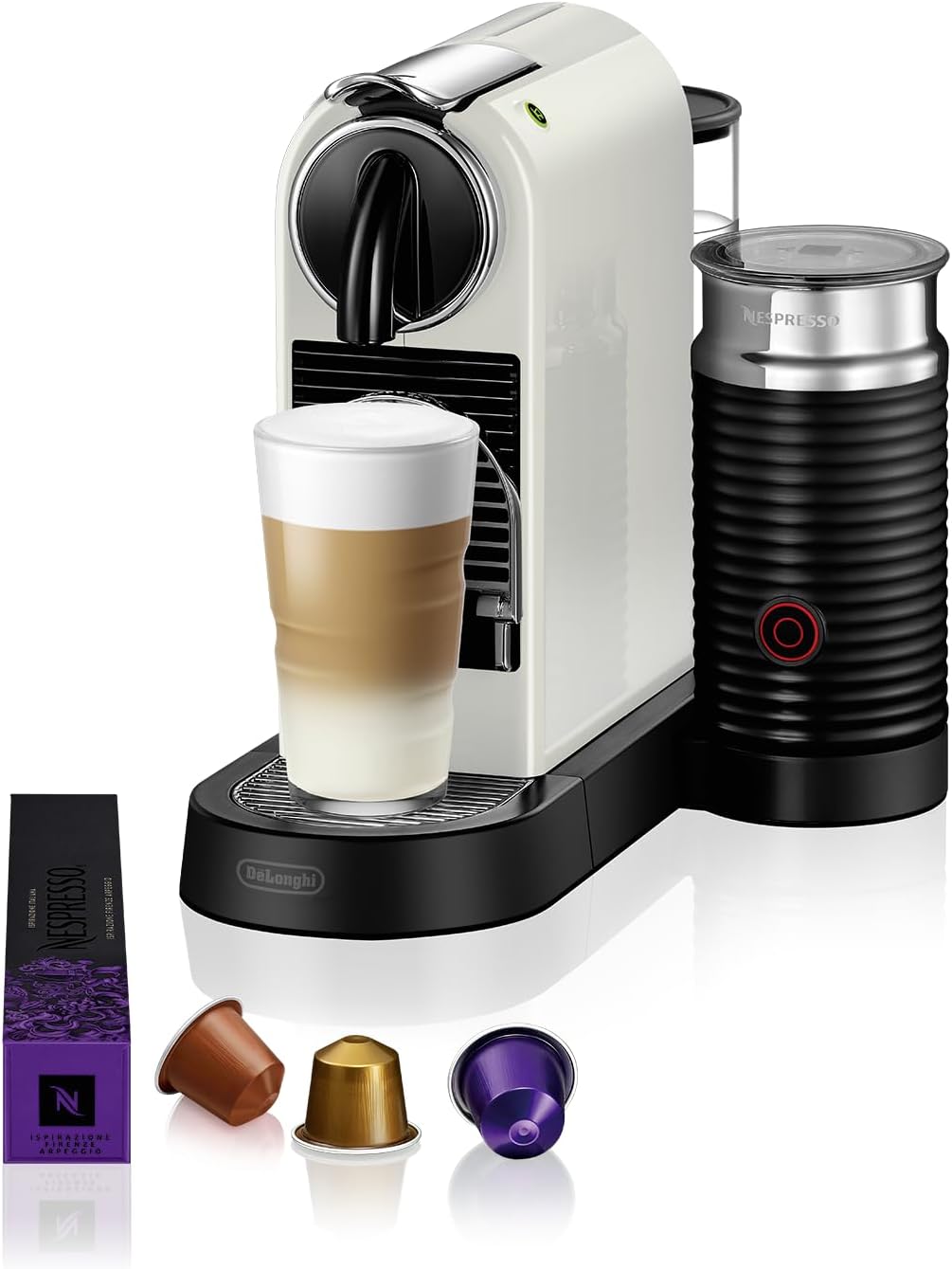 Nespresso De'Longhi EN267.BAE Citiz Kaffeemaschine mit Milchaufschäumer, Energiesparfunktion, 1710W, 1 Liter, 37.2 x 21.8 x 27.7 cm, Schwarz