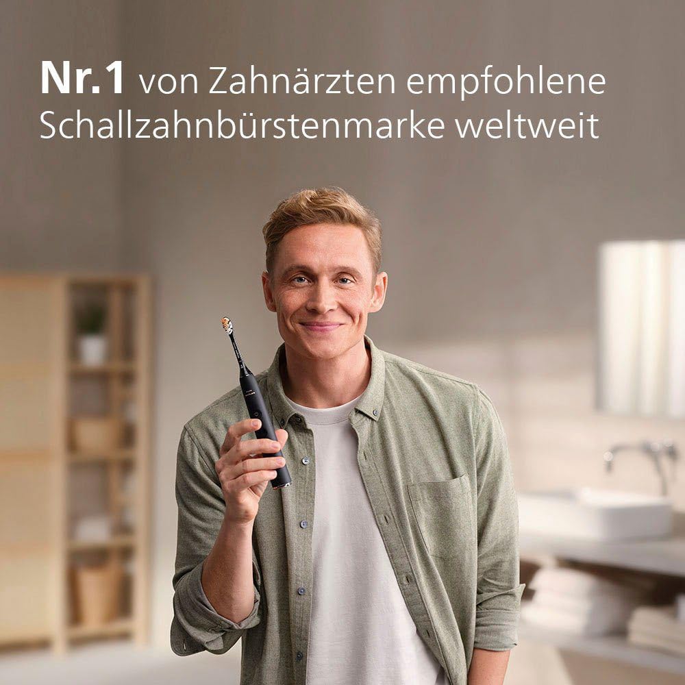 Philips Sonicare DiamondClean Prestige 9900 – Elektrische Zahnbürste mit SenseIQ, A3 Premium-All-in-One-Bürstenkopf und Ladeetui in Mitternachtsblau (Modell HX9992/12)