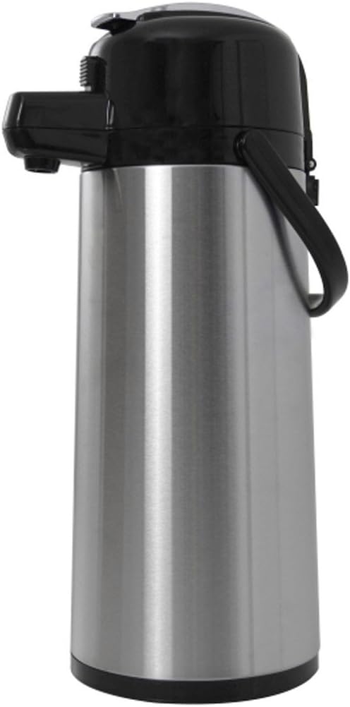 Saro Thermo Kaffeemaschine mit Korbfilter und Thermoskanne Industriekaffeemaschine mit Pumpkanne (2,2 Liter, ca. 10 Tassen Kaffee, Brüh- & Warmhaltefunktion), silber