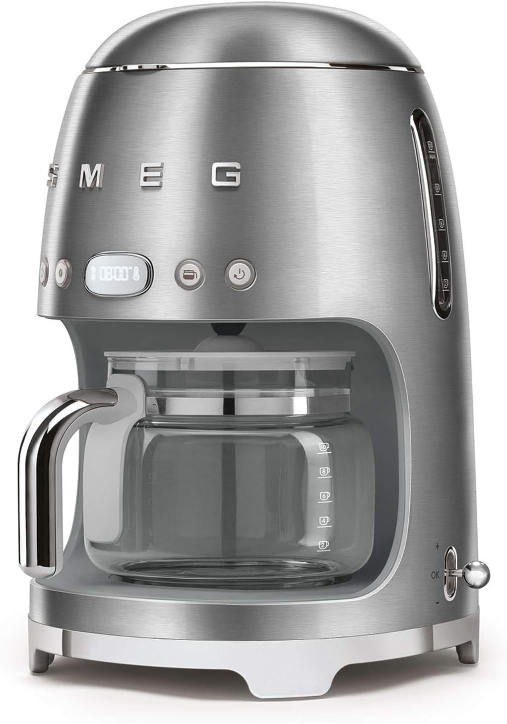 Smeg, DCF02BLMEU, Filter-Kaffeemaschine, Aroma und Autostart-Funktion, Glaskaraffe bis 12 Tassen, 2 Intensitätsniveaus, Warmhaltefunktion, 1050W, Mattschwarz