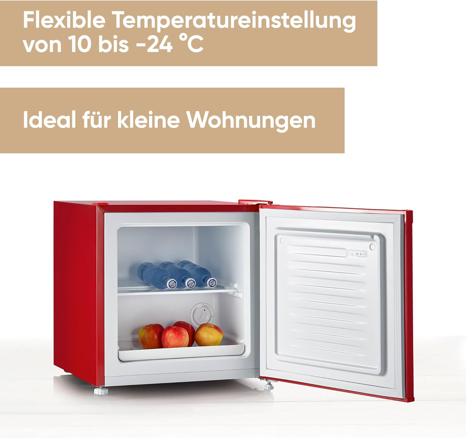 SEVERIN Retro Mini Kühl-/Gefrierbox (31 l), Gefrierschrank klein, Minikühlschrank mit flexibler Temperaturregelung, Tischkühlschrank, schwarz, GB 8880