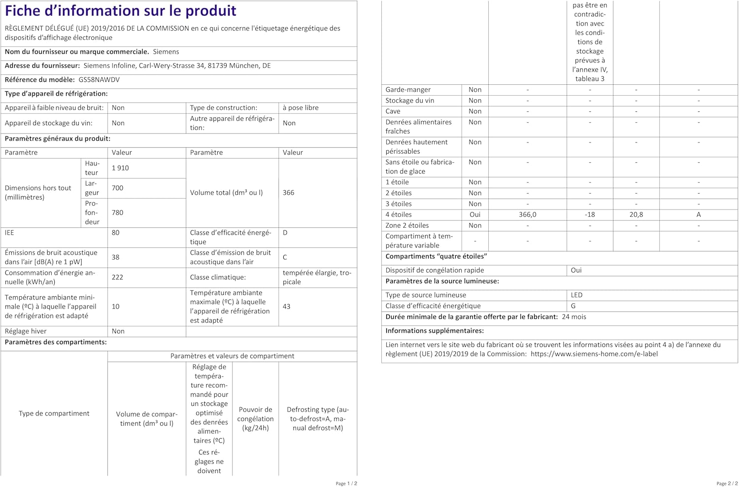Siemens GS54NAWCV iQ500 Gefrierschrank, 176 x 70 cm, 327 L, noFrost nie wieder abtauen, bigBox Platz für großes Gefriergut, varioZone flexible Glas-und Schubladen, Weiß