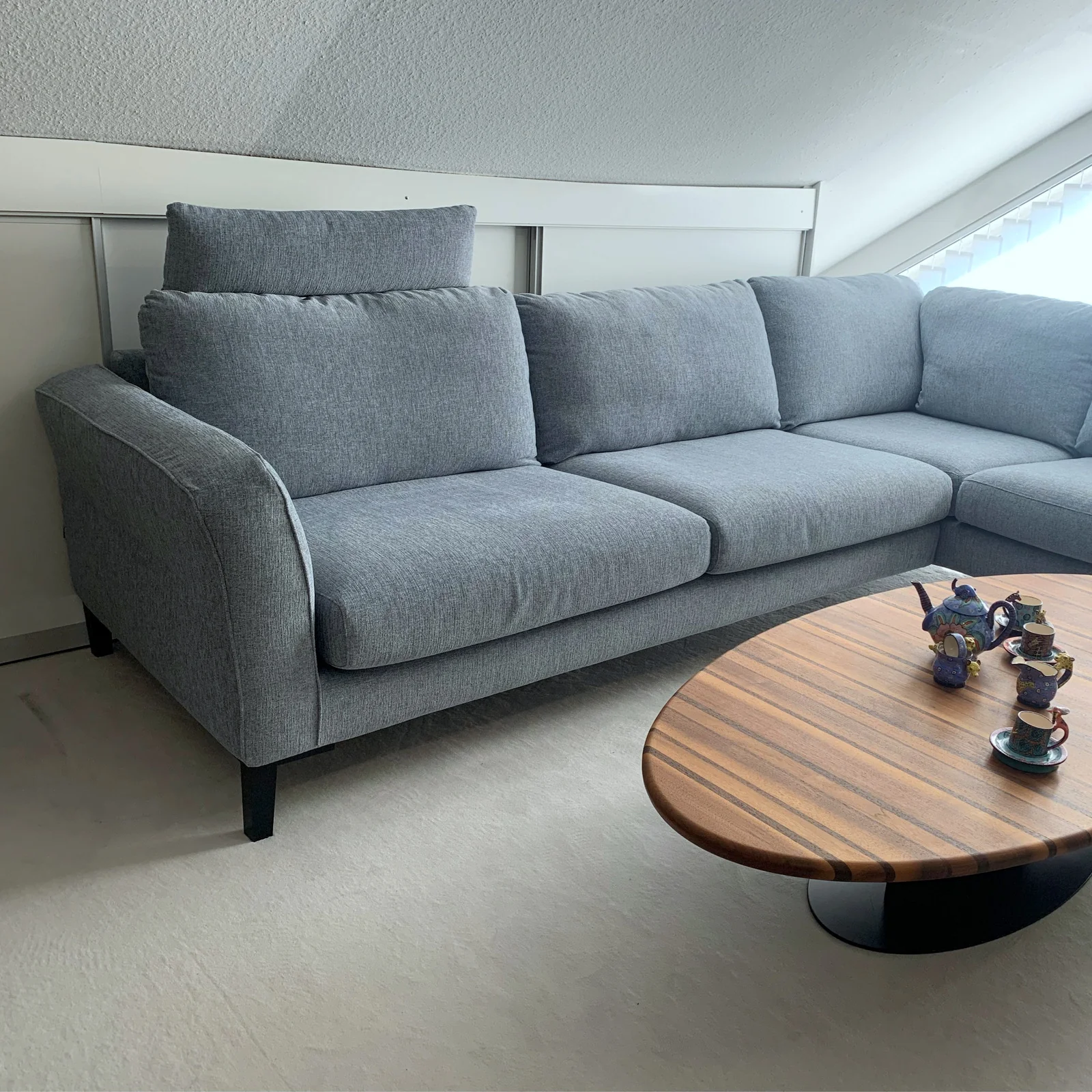 Ausstellungsstück Sits Ecksofa Anja, hellblau, 293 x 221cm, Bezug anbehmbar