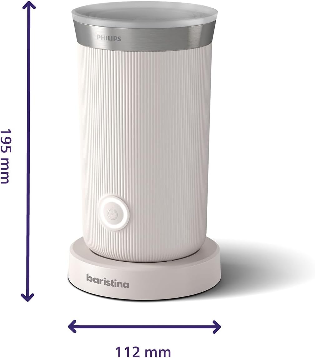 Philips Baristina Espressomaschine - Real Espresso- made simple. Kompakte Kaffeemaschine- Naturweiß mit weißem Siebträger- 16-bar-Pumpendruck- automatisches Mahlwerk- Cafe Crema (BAR300/00)