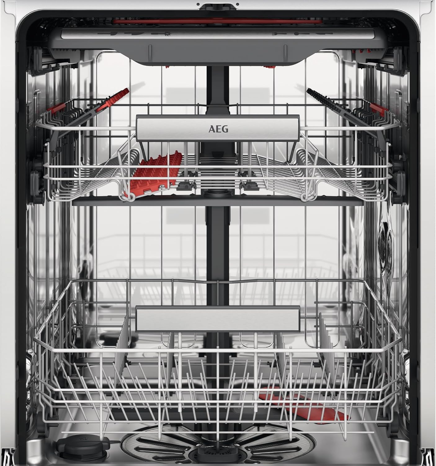 AEG Vollintegrierter Geschirrspüler 60cm, Spülmaschine Serie 7000: mit Glasschutz, Energieklasse A, Besteckschublade, personalisierte Zeit-Steuerung, leise 41dB, ComfortRails, Wasserstopp, FSE7676AP