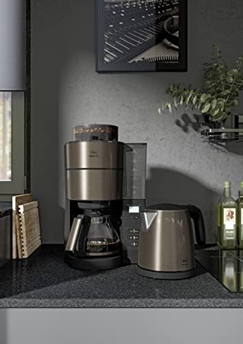 Melitta AromaFresh - Filterkaffeemaschine - mit Glaskanne - integriertes Mahlwerk - Timer Funktion - 10 Tassen - Pure Black