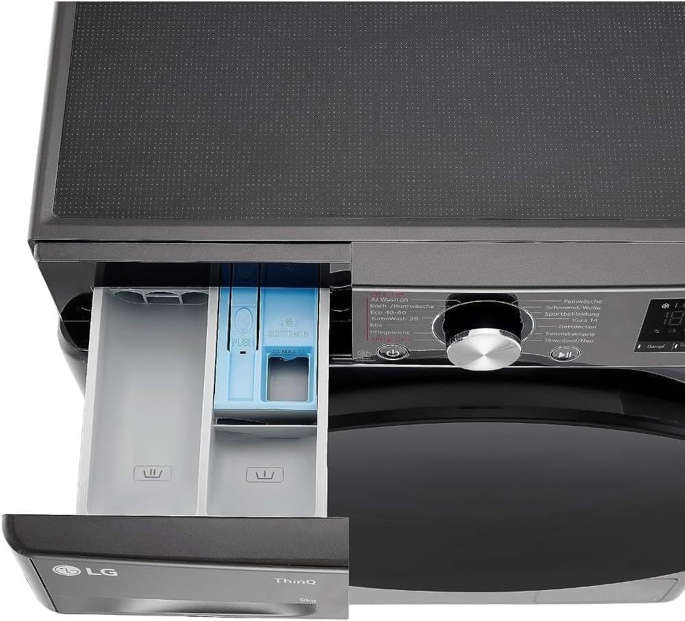 LG F4WV7080, Klasse A, Frontlader-Waschmaschine 8 kg, 1400 U/Min, AI Direct Drive, Wi-Fi, Tiefenreinigung mit Dampf, Große Kapazität, TRIPLE A, Außentür aus Sicherheitsglas, 62 x 60 x 85 cm ꟷ Weiß