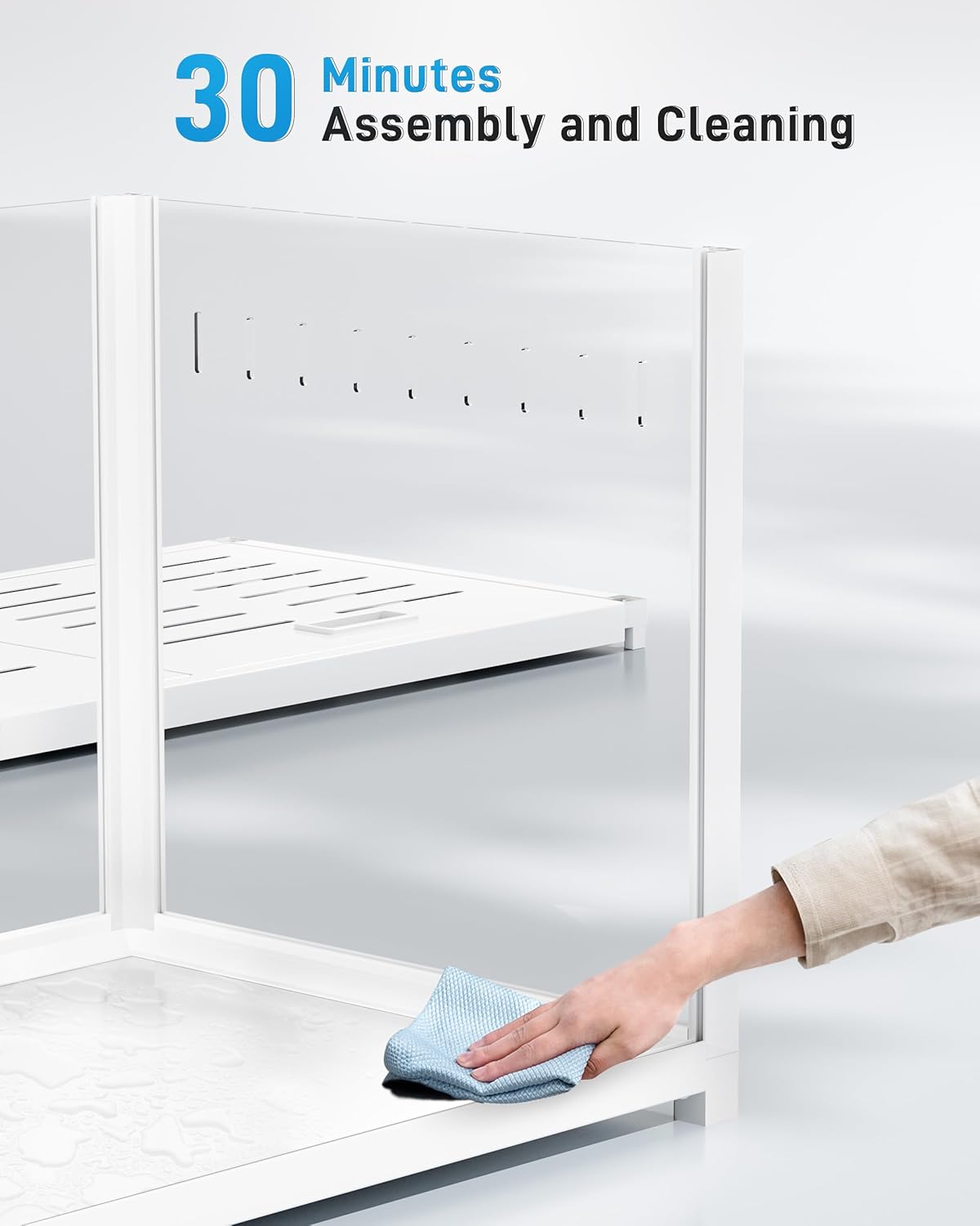 BUCATSTATE Hamsterkäfig 3,0: Metall Rattenkäfig Kleintierkäfig Groß Stapelbar mit Einfacher Montage 120L x 60W x 62H cm für Nager, Mäuse, Zwerghamster (0,72m², Weiß)