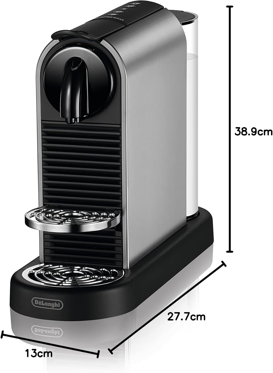 Nespresso De'Longhi EN267.BAE Citiz Kaffeemaschine mit Milchaufschäumer, Energiesparfunktion, 1710W, 1 Liter, 37.2 x 21.8 x 27.7 cm, Schwarz