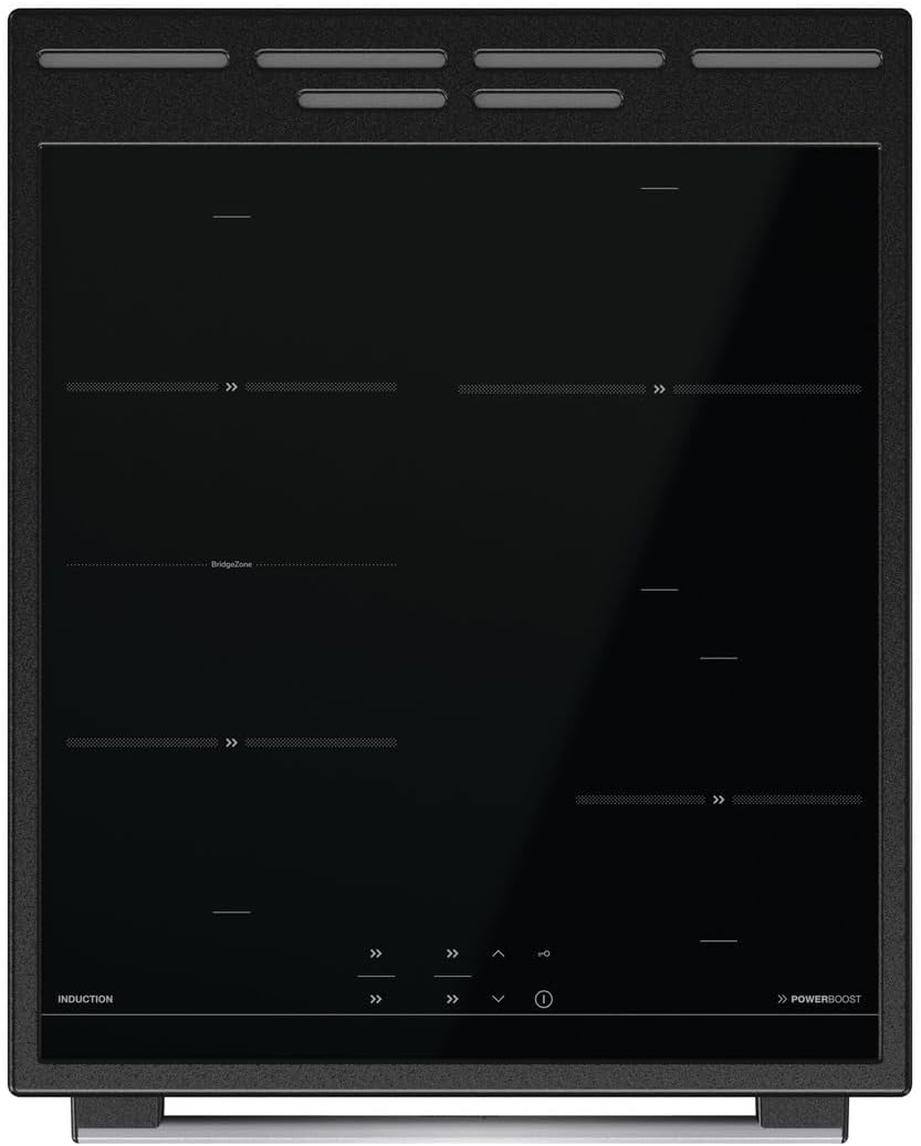 Gorenje GEIT5C61SPG Standherd mit Induktionskochfeld, 50 cm, 70 Liter,Silber, PerfectGrill, AirFry, FrozenBake, Pizza Mode 300°C, AquaClean, Made in Europe, inox
