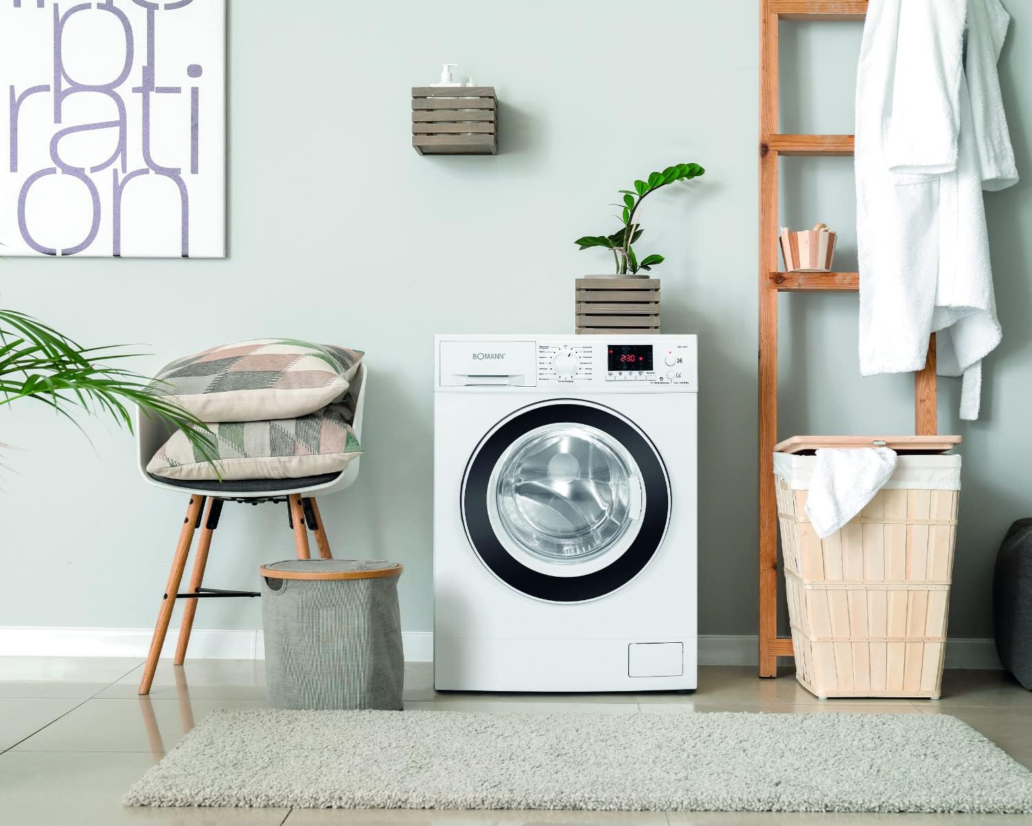 Bomann® Waschmaschine 10kg | max. 1400 U/min | 10 Jahre Motor-Garantie | effizienter, leiser & langlebiger Invertermotor | 15 Programme | Endzeitvorwahl | LED-Display | Washing Machine WA 7110