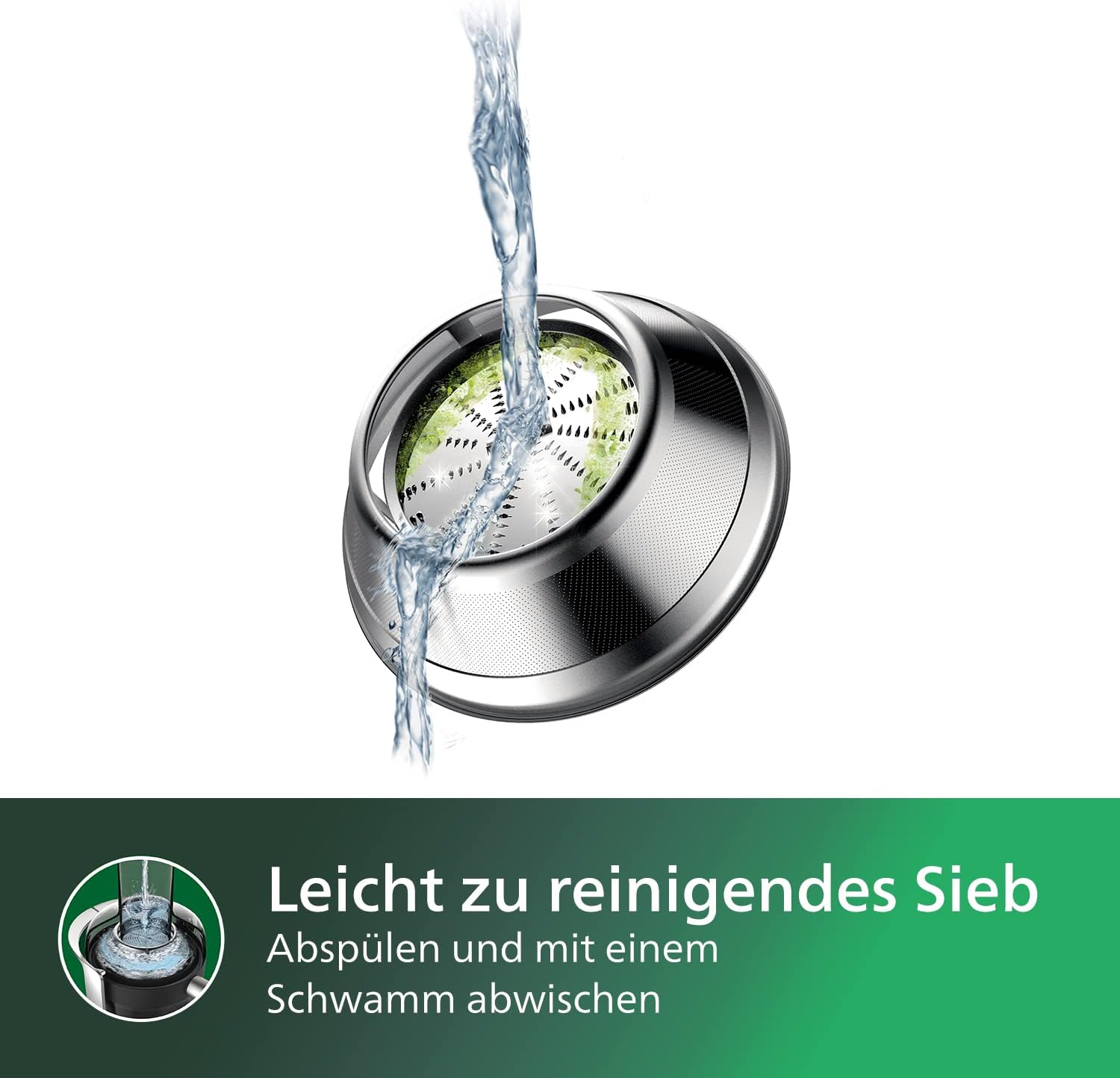 Philips Entsafter – 1100W, 2L, HomeID-Rezepte-App, XXL-Einfüllffnung, QuickClean (HR1921/20), 25 x 43.2 x 29.6 cm, Edelstahl