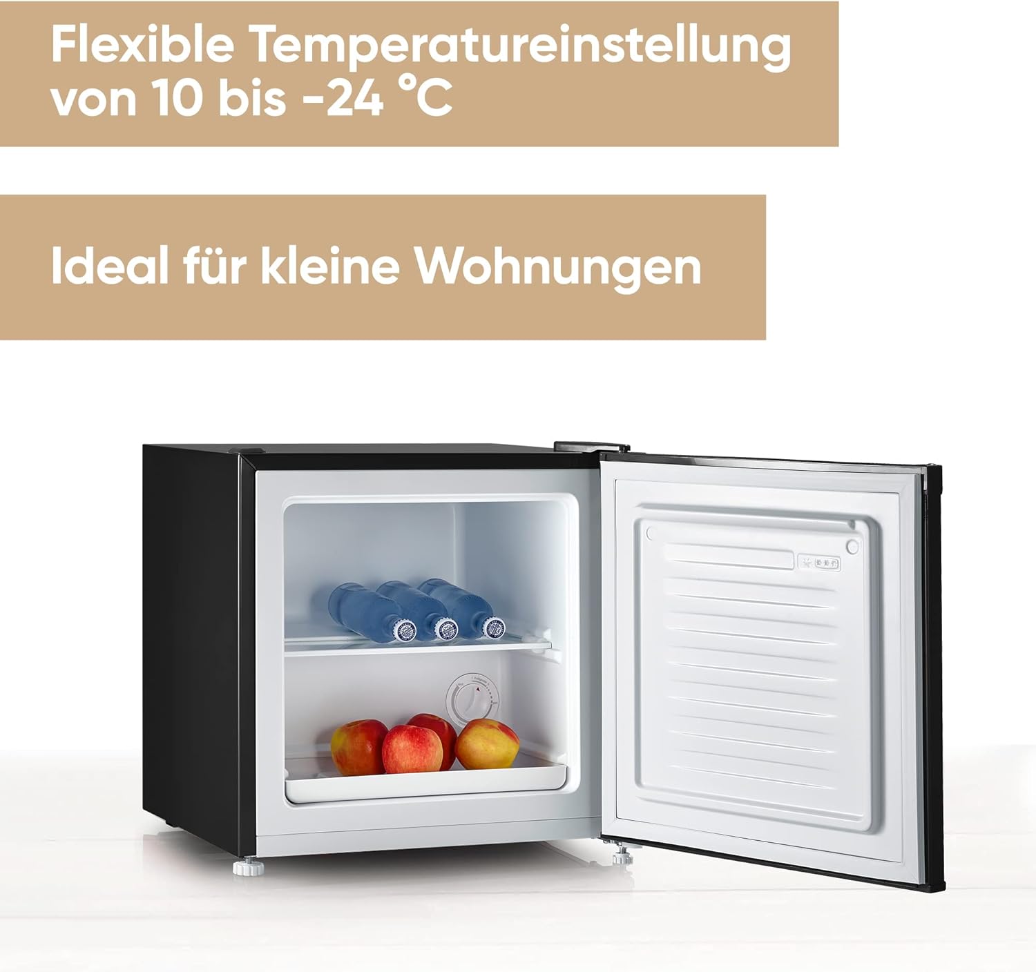 SEVERIN Retro Mini Kühl-/Gefrierbox (31 l), Gefrierschrank klein, Minikühlschrank mit flexibler Temperaturregelung, Tischkühlschrank, schwarz, GB 8880