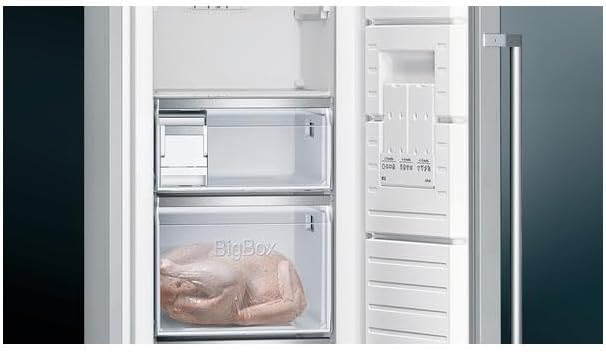 Siemens GS54NAWCV iQ500 Gefrierschrank, 176 x 70 cm, 327 L, noFrost nie wieder abtauen, bigBox Platz für großes Gefriergut, varioZone flexible Glas-und Schubladen, Weiß
