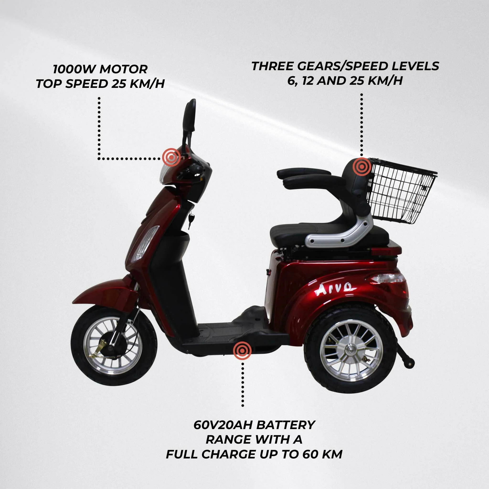 Arvo Seniorenmobil P300 Rot