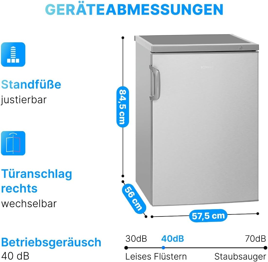 Bomann Gefrierschrank 87L | Gefrierschrank klein mit Temperaturbereich ≤ -18°C | 3 Schubladen | Tiefkühlschrank mit wechselbarem Türanschlag | Freezer Tiefkühlschrank klein GS 7253 weiß