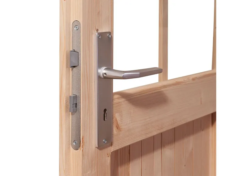 Karibu Gartenhaus »Carlos«, Satteldach, Witterungsschutz, Tür mit 3 Lichtausschnitten