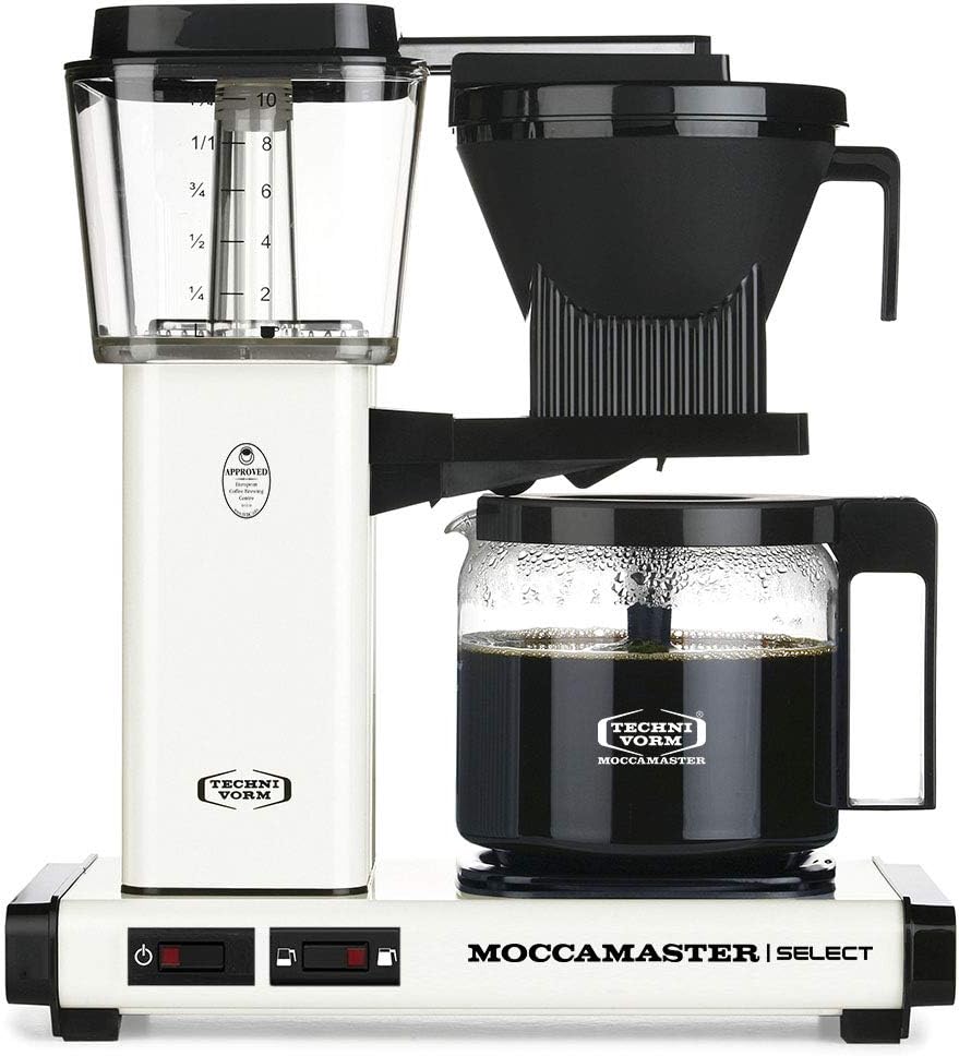 Moccamaster KBG Select, Kaffeemaschine, Retro Kaffeemaschine, Filterkaffee, Off-White, 1.25L