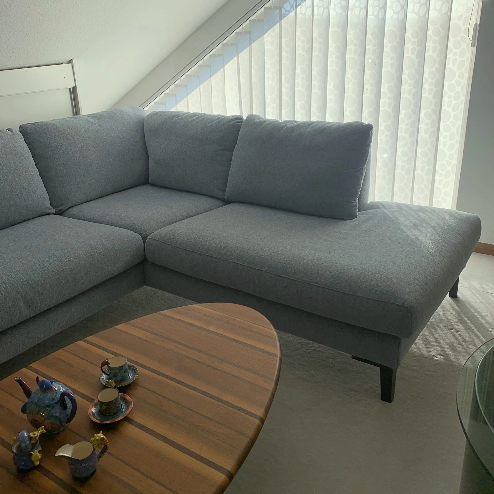 Ausstellungsstück Sits Ecksofa Anja, hellblau, 293 x 221cm, Bezug anbehmbar