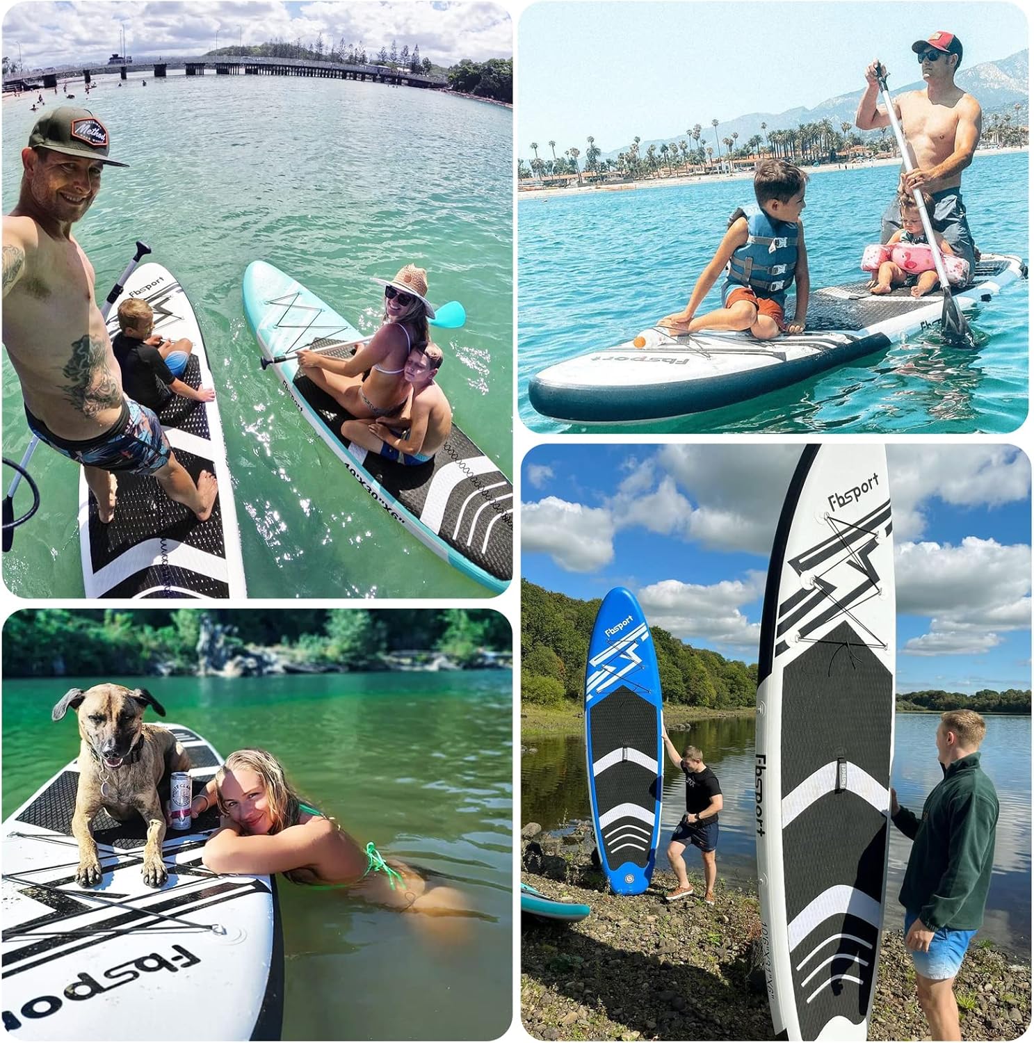 Premium-Stand-Up-Paddle-Board, Yoga-Board mit strapazierfähigem SUP-Zubehör und Tragetasche | Breiter Stand, Surf-Kontrolle, rutschfestes Deck, Leine, Paddel und Pumpe für Jugendliche und Erwachsene