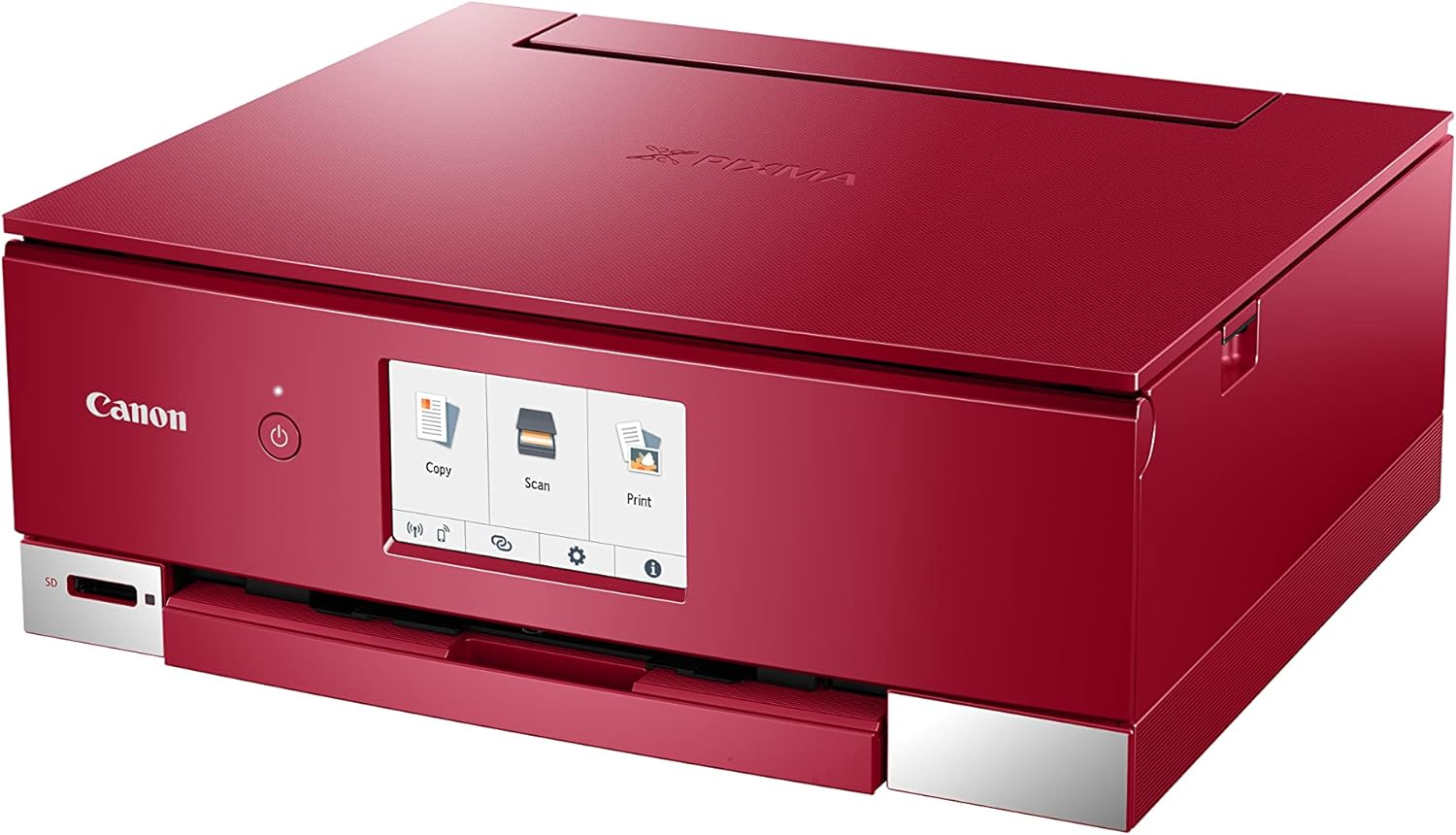 Canon PIXMA TS8351a Drucker Farbtintenstrahl Multifunktionsgerät DIN A4 (Scanner, Kopierer, 4.800 x 1.200 dpi, 6 separate Tinten, USB, WLAN, AirPrint, Duplexdruck, 2 Papierzuführungen, 5 GHz), weiß