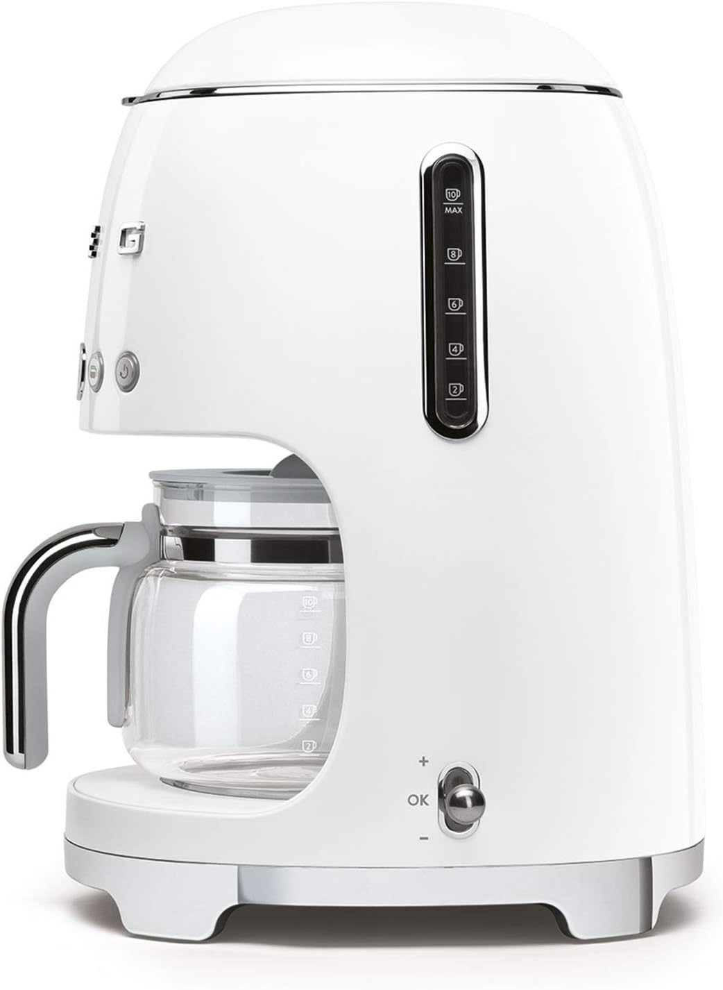 Smeg, DCF02BLMEU, Filter-Kaffeemaschine, Aroma und Autostart-Funktion, Glaskaraffe bis 12 Tassen, 2 Intensitätsniveaus, Warmhaltefunktion, 1050W, Mattschwarz