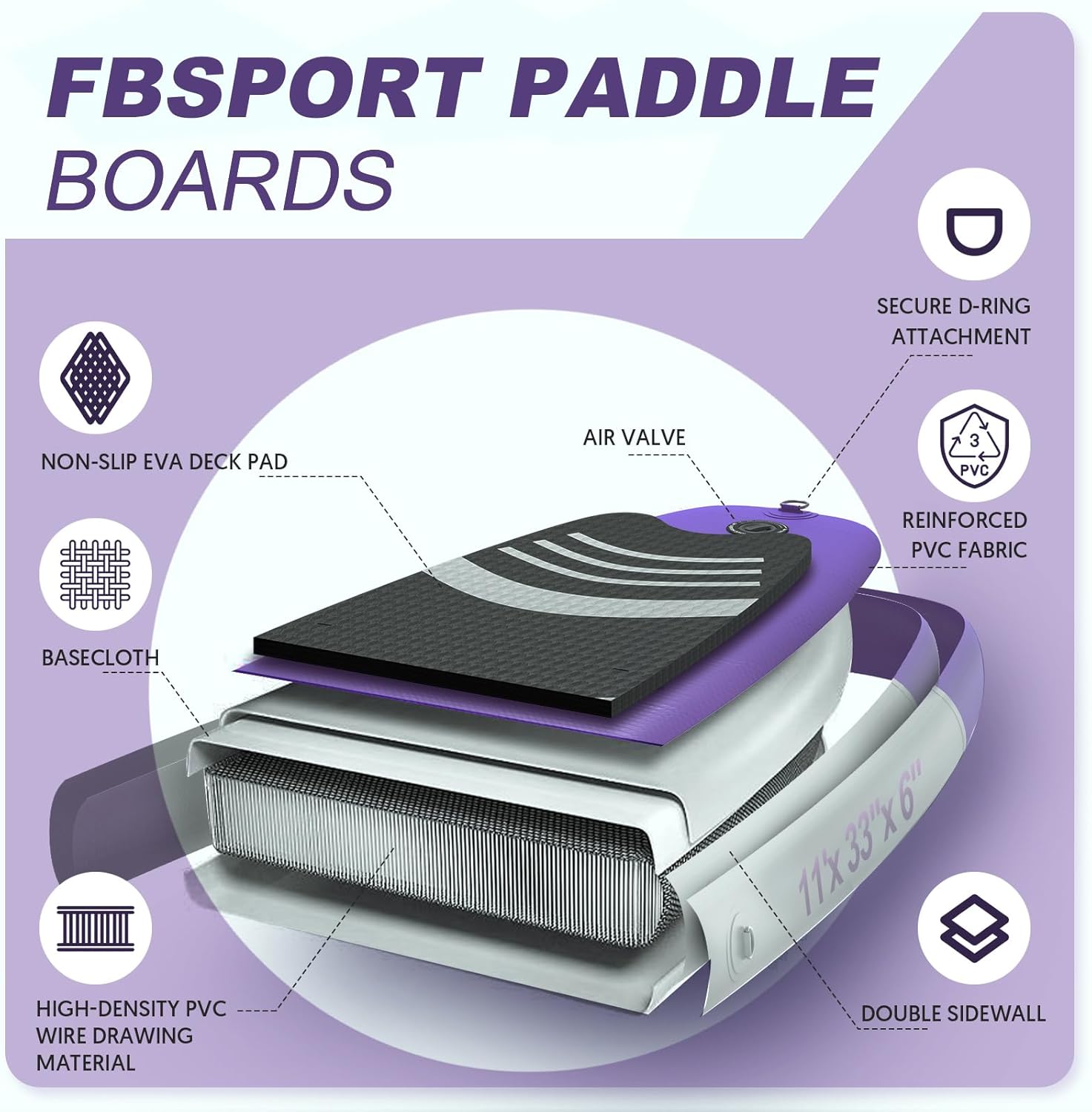 Premium-Stand-Up-Paddle-Board, Yoga-Board mit strapazierfähigem SUP-Zubehör und Tragetasche | Breiter Stand, Surf-Kontrolle, rutschfestes Deck, Leine, Paddel und Pumpe für Jugendliche und Erwachsene