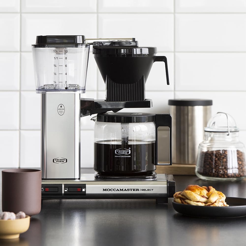 Moccamaster KBG Select, Kaffeemaschine, Retro Kaffeemaschine, Filterkaffee, Off-White, 1.25L