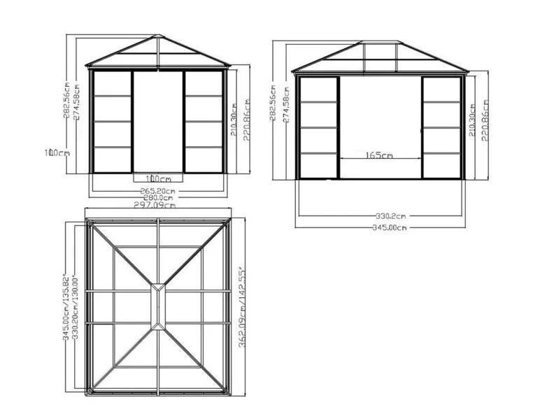 SOJAG Canada Pavillon »Castel«, aus Aluminium, inkl. Sonnensegel u. Insektenschutz, bronze