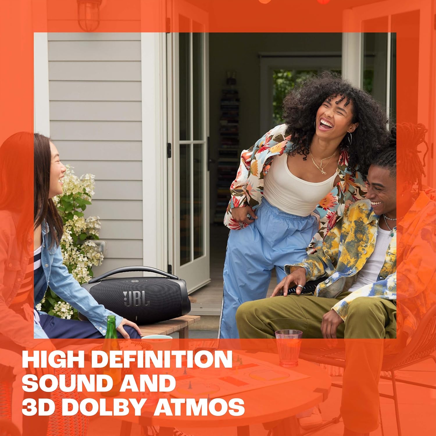 JBL Boombox 3 Wifi – Kabelloser Lautsprecher mit Bluetooth und Wifi – Kompatibel mit der JBL One App – 24 Stunden Wiedergabezeit – Wasser- und staubdicht – Integrierte Powerbank – Schwarz