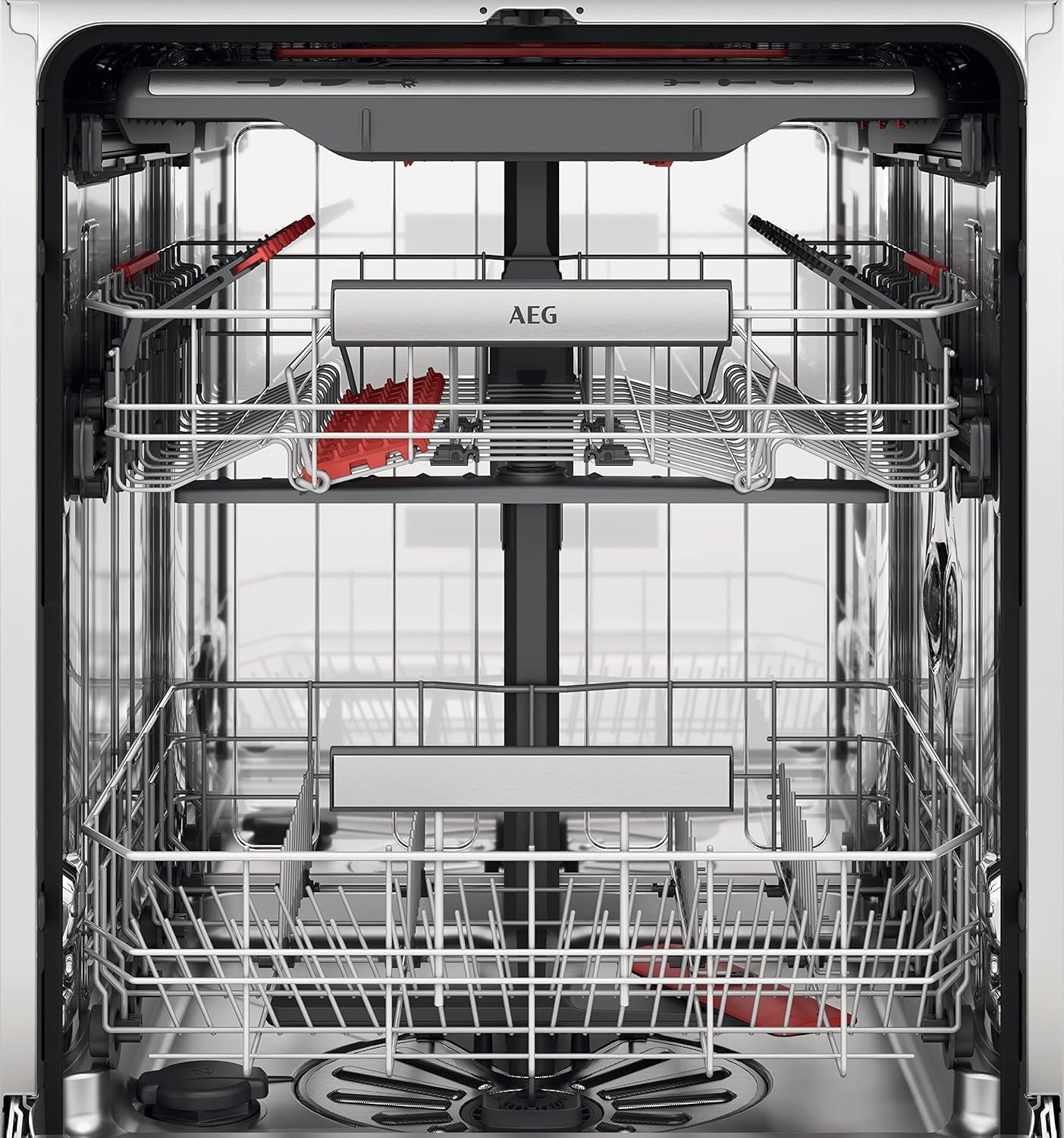 AEG Vollintegrierter Geschirrspüler 60cm, Spülmaschine Serie 7000: mit Glasschutz, Energieklasse A, Besteckschublade, personalisierte Zeit-Steuerung, leise 41dB, ComfortRails, Wasserstopp, FSE7676AP