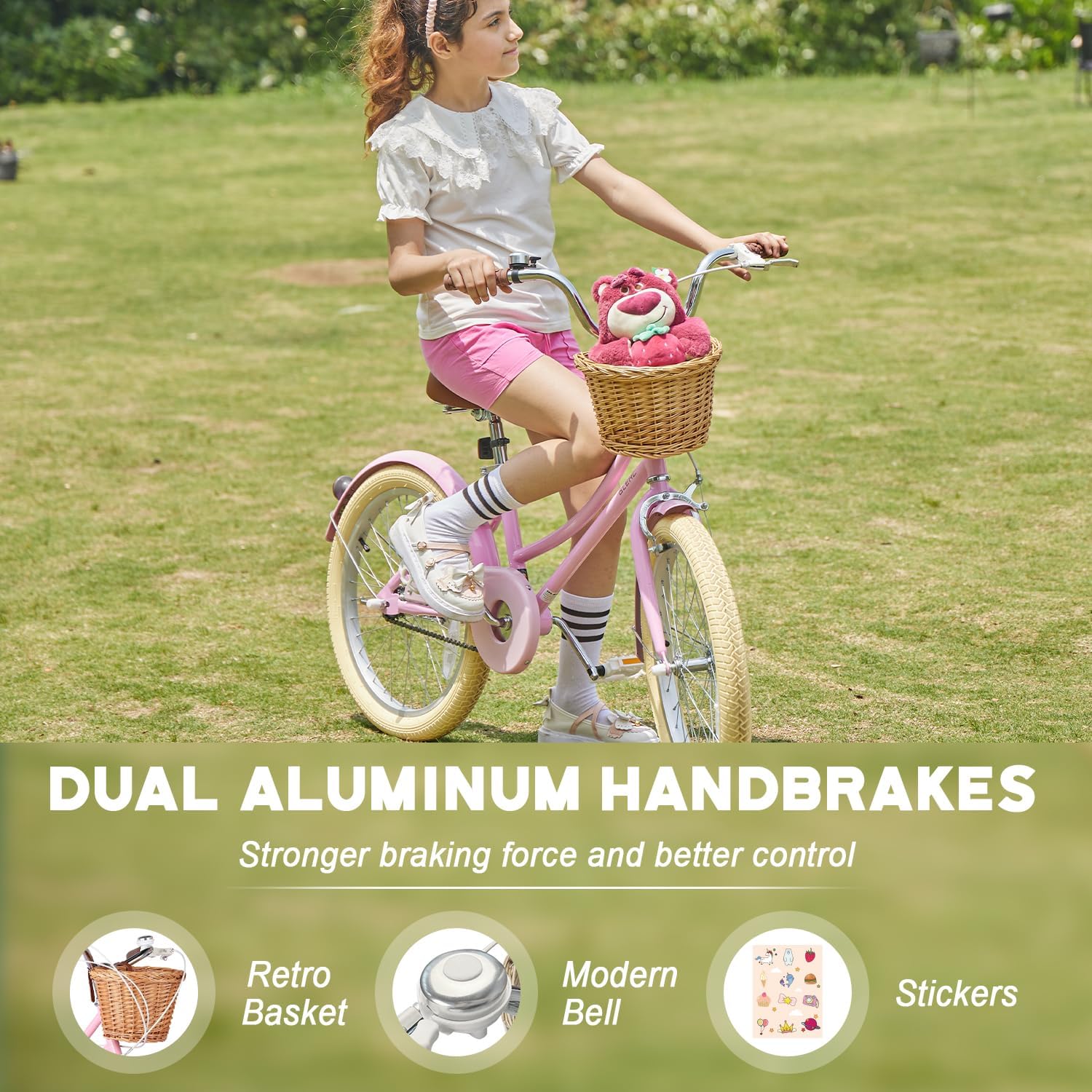 Glerc Missy 20 24 26 Zoll Mädchen City 6-Gang Hybrid Cruiser Fahrrad mit Weidenkorb für Jugend über 6-Jahre alt, mehrere Farben