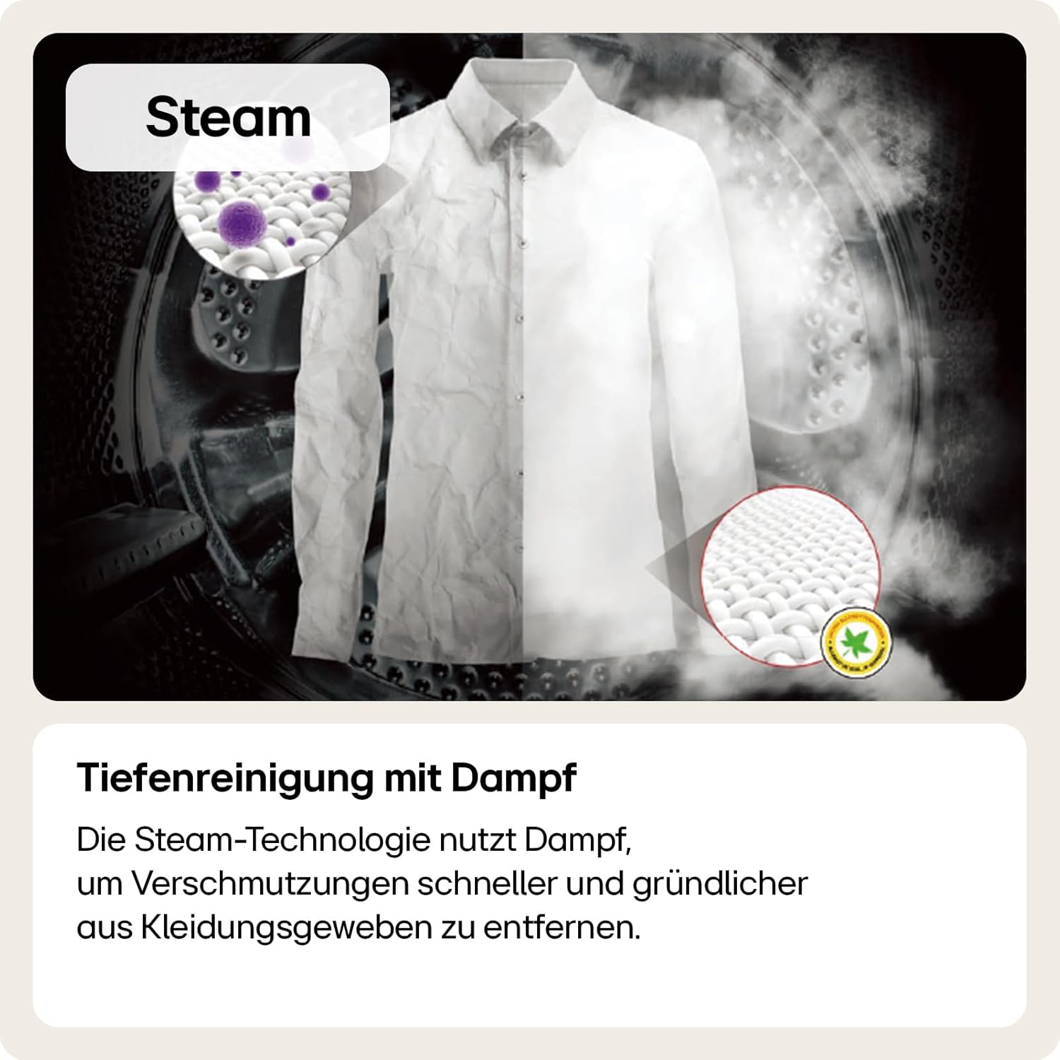 LG F4WV7080, Klasse A, Frontlader-Waschmaschine 8 kg, 1400 U/Min, AI Direct Drive, Wi-Fi, Tiefenreinigung mit Dampf, Große Kapazität, TRIPLE A, Außentür aus Sicherheitsglas, 62 x 60 x 85 cm ꟷ Weiß