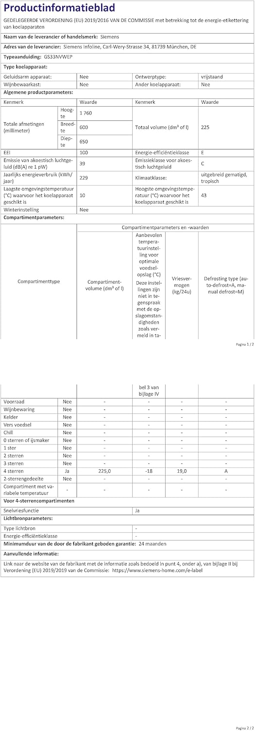 Siemens GS58NDWDP, iQ500 Freistehender Gefrierschrank, 191 x 70 cm, 366 L, noFrost, bigBox, LED-Innenbeleuchtung, superFreezing, varioZone für anpassbaren Gefrierraum, freshSense