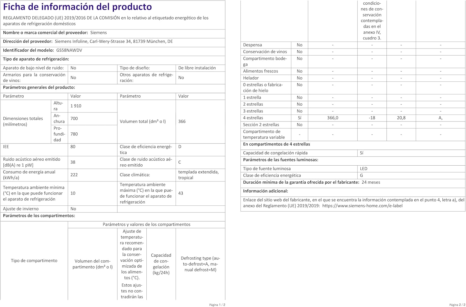 Siemens GS54NAWCV iQ500 Gefrierschrank, 176 x 70 cm, 327 L, noFrost nie wieder abtauen, bigBox Platz für großes Gefriergut, varioZone flexible Glas-und Schubladen, Weiß