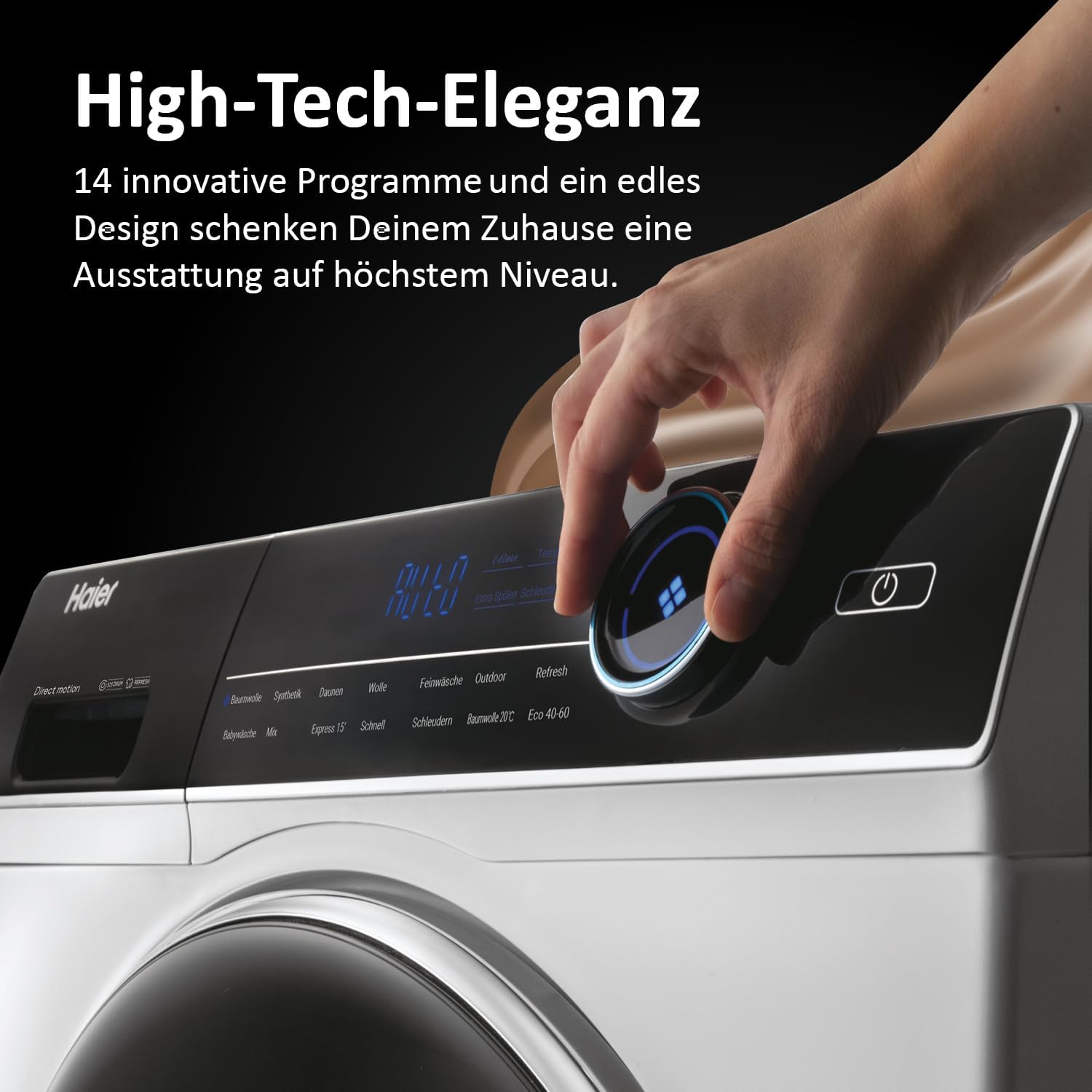 Haier I-PRO SERIE 7 HW70-B14979 I Frontlader Waschmaschine 7kg I Washing Machine mit A-Effizienz, 1.400 U/Min. & leisem Direktantrieb I Inkl. Dampffunktion, Selbstreinigungssystem & Refresh-Programm