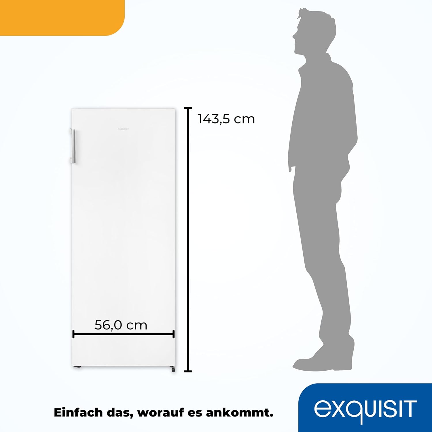 Exquisit Gefrierschrank NoFrost, Tiefkühlschrank groß, 161 Liter, Schnellgefrieren, Alarm-Funktion, GS5231-NF-H-040C weiss